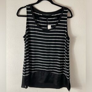 WHBM B&W Striped Tank Top Tunic Sz M